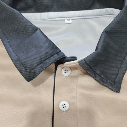 Horse Logo Pattern Print Men Clothes Spring Autumn Long Sleeve Polo Shirt Men Business Casual Turn-down Collar Tops Stripe Polo