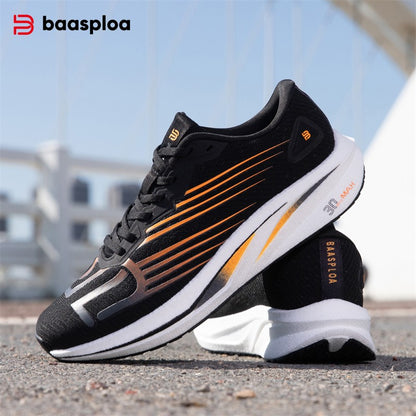 Baasploa Men Jogging Sports Shoes Carbon Plate Professional Cushioning Sneakers Male Outdoor Breathable Non Slip Running Shoes