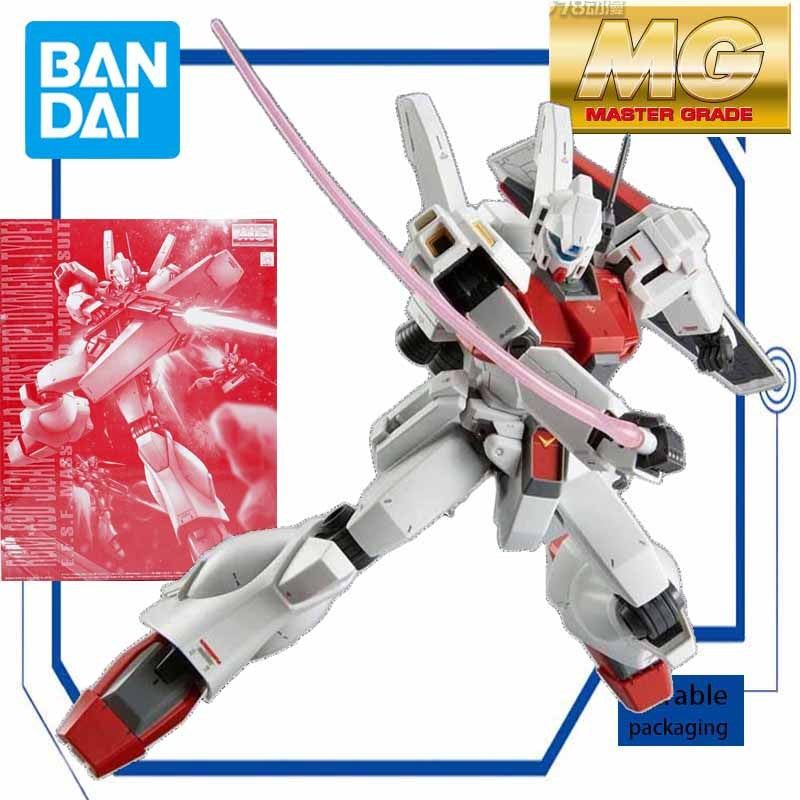 Bandai Original Modelo GUNDAM MG 1/100 BP Qualificação de Rede RGM-89D Jegan Anime Figura de Ação Montagem Brinquedos Meninos