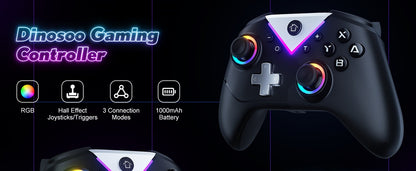 Controller For Switch Lite/OLED/PC Game Joystick Wireless BT Gamepad W/RGB Hall Effect Turbo Macro 6-Axis Gyro Vibration Motors