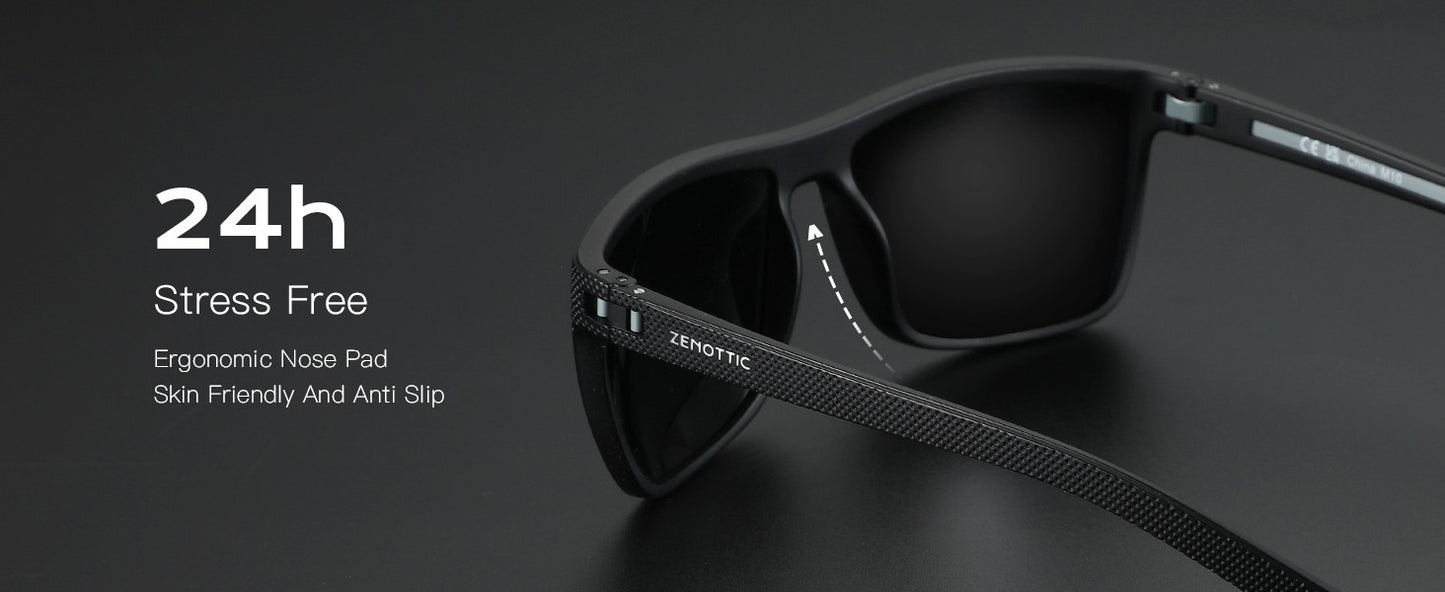 ZENOTTIC Retro Square Polarized Sunglasses Fashion Shade Women Men Ultra light TR90 Frame UV400 Protection Classics Sun Glasses