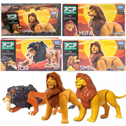 Original O Rei Leão Bonecos de Ação Adulto Simba Mufasa Scar Brinquedo Modelo Animal Simulação Movimento Articulado Presente Infantil