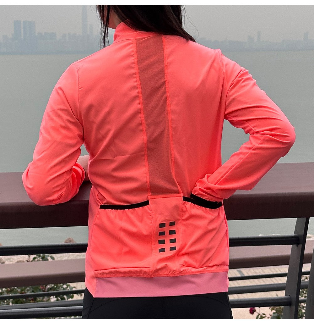 WOSAWE Women Cycling Jackets Cycling Tops Riding Bike Windproof MTB Coat Reflective Jacket