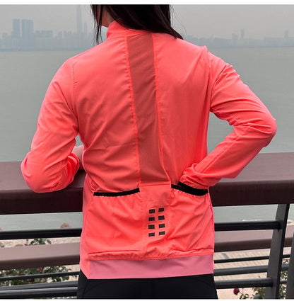 WOSAWE Women Cycling Jackets Cycling Tops Riding Bike Windproof MTB Coat Reflective Jacket