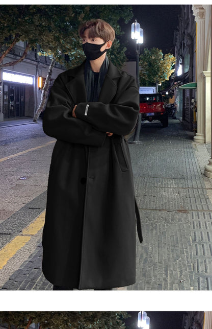 Men Fashion Winter Jacket Coats 2024 Thicken Wool Blends Coat Mens Oversized Overcoat Male Streetwear Warm Long Coat Q38