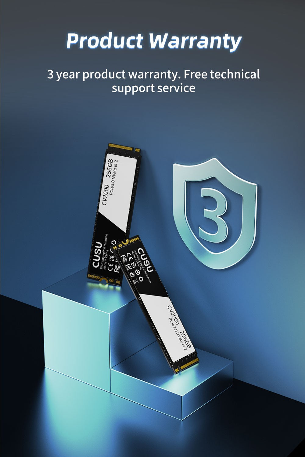 SSD M2 NVMe CUSU 128GB 256GB 512GB 1TB Disco Rígido M.2 PCIe3.0 2280 Unidade de Estado Sólido Interna para Laptop PC