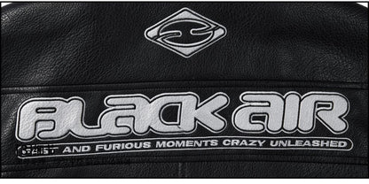 Heavy Duty Embroidered Men's Motorcycle Leather Jacket, Silver Edgy Aesthetic Windbreaker for Men, Autumn Fashion Mans Clothes