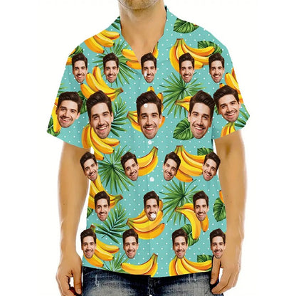 Hip Hop Beer Party Personality Custom Photo Shirt Unisex Leisure Funny Banana Pepper Pattern Hawaiian Shirts Humour Gift Shirt