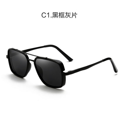 MIZHO Brand Tony Stark Iron Man Sunglasses For Men Driving Fashion COOL High Quality Driving Polarized Sun Glasses UV Protection