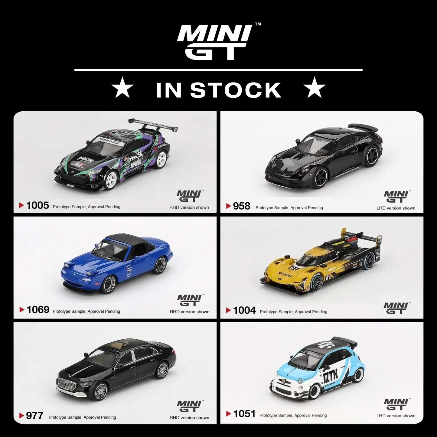 MINIGT Em estoque 1:64 Porsche Lamborghini Bugatti Pagani BMW McLaren Nissan Diecast Dior Car Modelo Coleção Miniatura Para