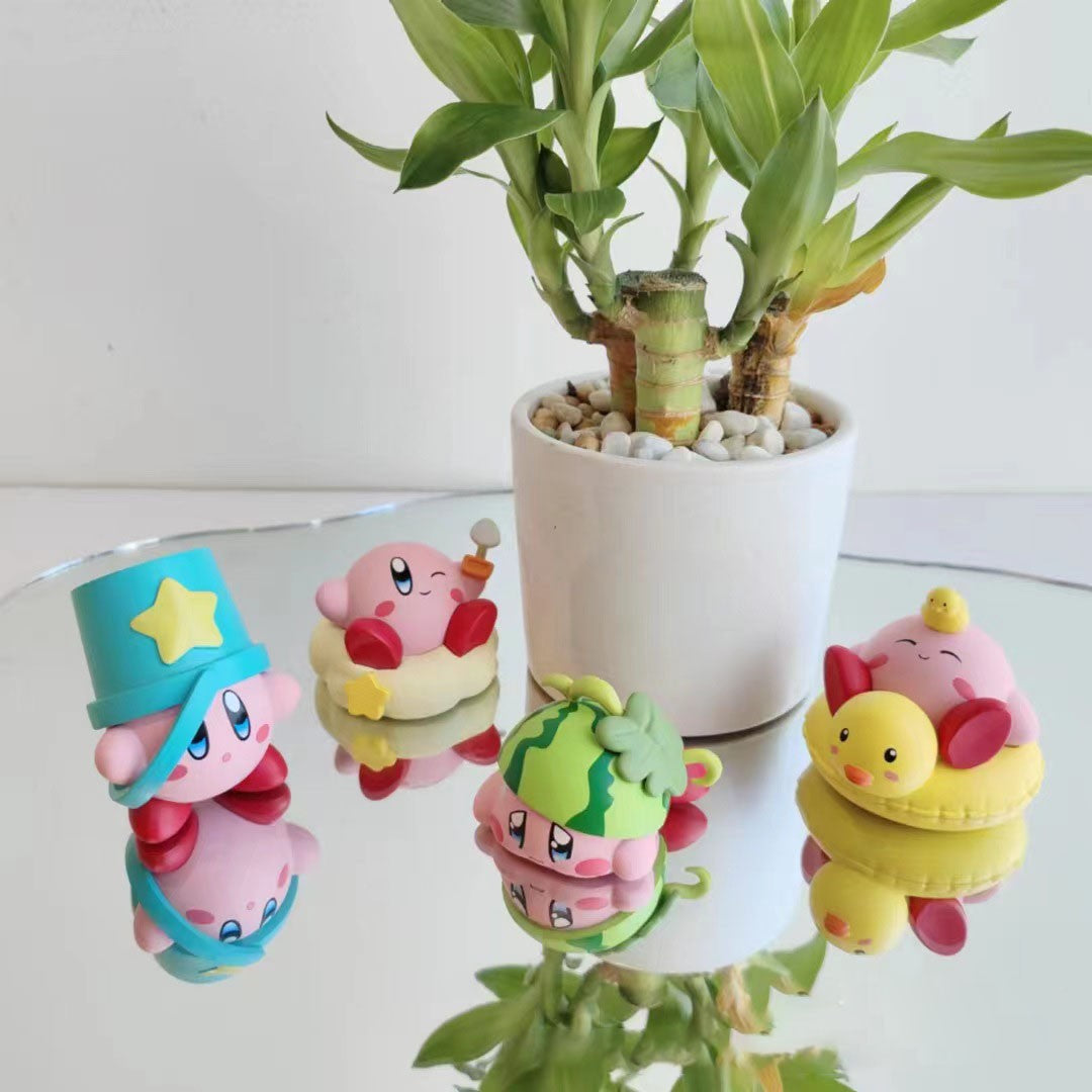 Jogo Kirby Beach Série Figuras Personagens de Desenhos Animados Bonitos Enfeites de Mesa Estatueta Coleção de Modelo PVC Presente de Aniversário para Fãs