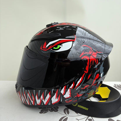 Capacete de Moto Fechado Masculino Feminino DOT Inverno Antiembaçante Impermeável Para Pilotagem De Moto Capacete Motocross