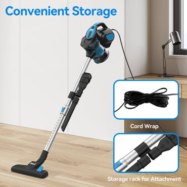 Aspirador de Pó com Fio INSE I5 Sucção Potente 18Kpa Motor 600W Aspirador Vertical Portátil para Casa, Pelos de Animais, Piso Duro