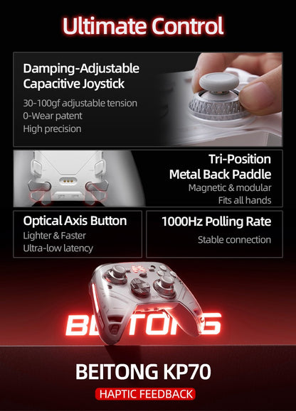 Beitong Kunpeng 70 Elite: AI-Enhanced Wireless Controller with Adaptive Triggers for Switch 2, PC, Mobile & Teams