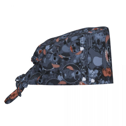 Custom Retro Cartoon Cleaning Working Cap Comfortable  Stitch Ohana Scrub Cap Surgicals Hat Nurse Scrubs Hat For Dentist