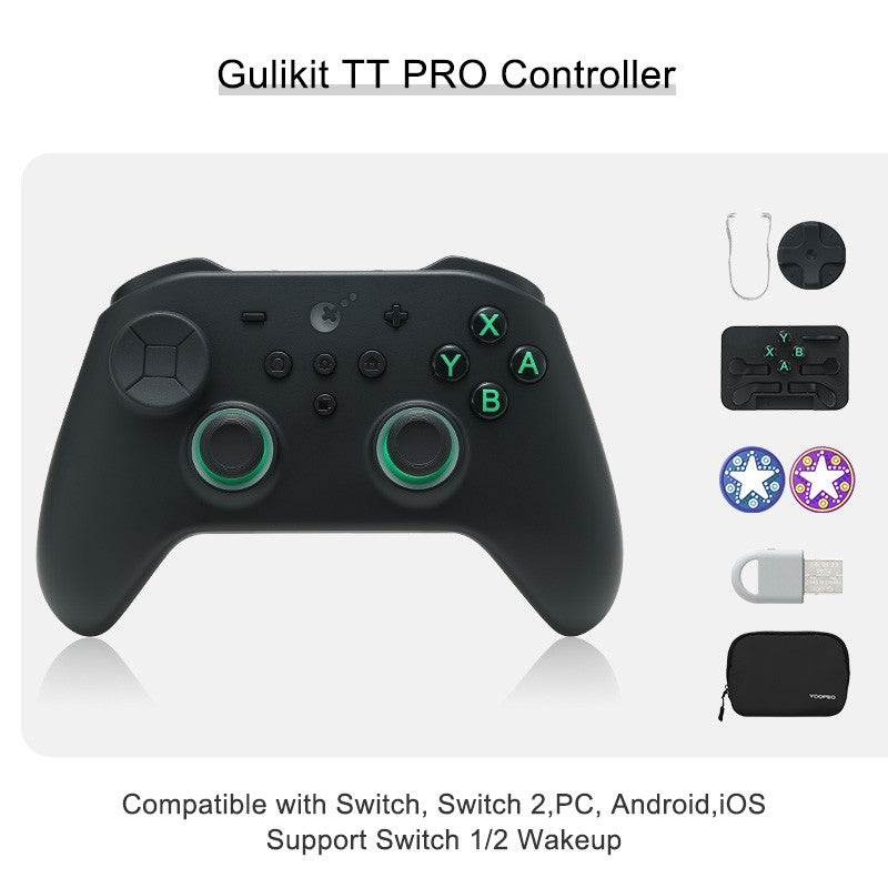 GuliKit TT Pro/Max Wireless Controller for Nintendo Switch 1/2 with Tension Adjustable TMR Joysticks for Windows Android iOS