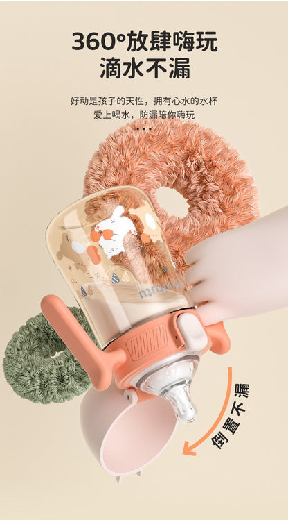 ? Minitutu ?New flip wide mouth PPSU baby bottle/drop and high temperature resistant baby bottle with child lock