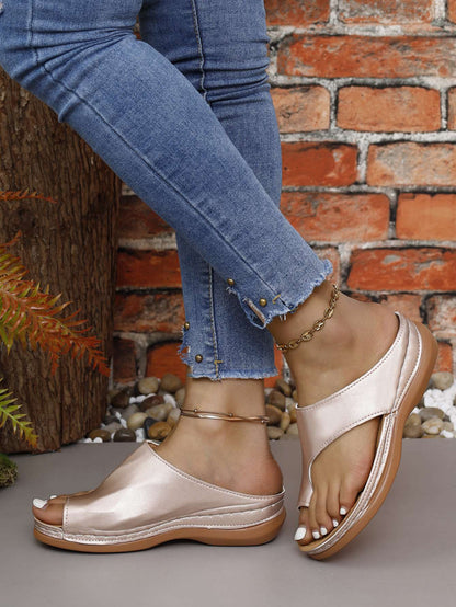 Women Sandals Summer Outdoor Leisure Comfy Wedge Sandals Ladies Slip on Orthopedic Bunion Corrector Slippers Sandalias De Mujer