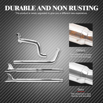 Motorcycle Chrome Dual Exhaust System For Harley Softail Breakout FXSB 2013-2016 Fatboy FLSTF 2005-2017 Night Train FXSTB 07-09