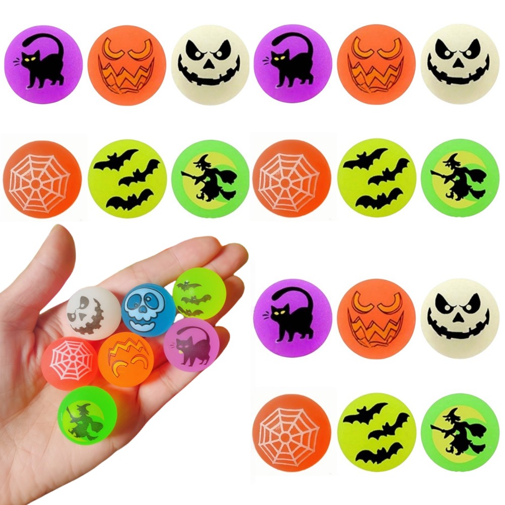 10-50Pcs Halloween Theme Party Outdoor Flexible Ball for Halloween Christmas Carnival Kindergarten School Gift Prize Filler Pack