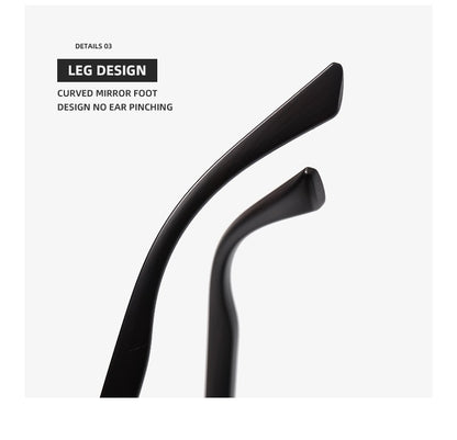 Square Sunglasses For Men Women Fashion Metal Leopard Head Rimless Eyewear Travel And Driving Shades Oculos De Sol UV400