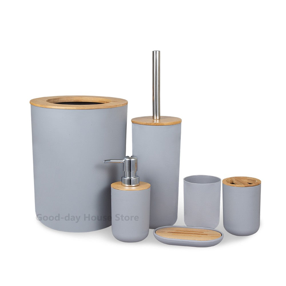 1x Acessórios de Banheiro Saboneteira Garrafa para Louça Lixeira de Banheiro Porta-Escova de Dentes Copo Suporte para Loção Escova Sanitária