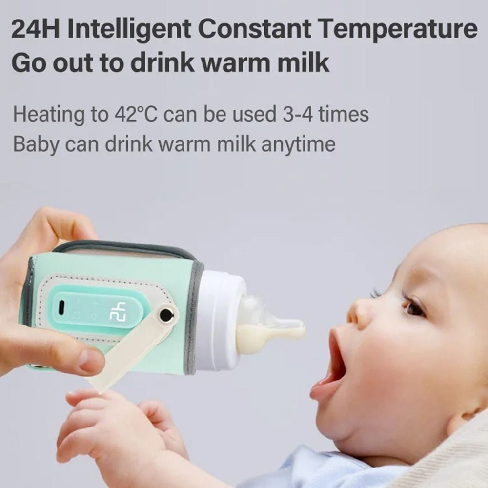 LED Display Portable Baby Bottle Warmer Smart Temperature Control 24H Constant Temperature Milk Bottle Insulation Sleeve