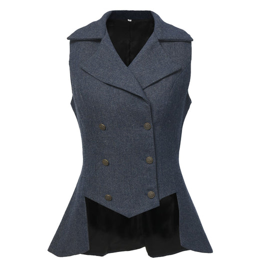 Colete Vitoriano Feminino Vintage Steampunk Renascentista com Cauda Curta