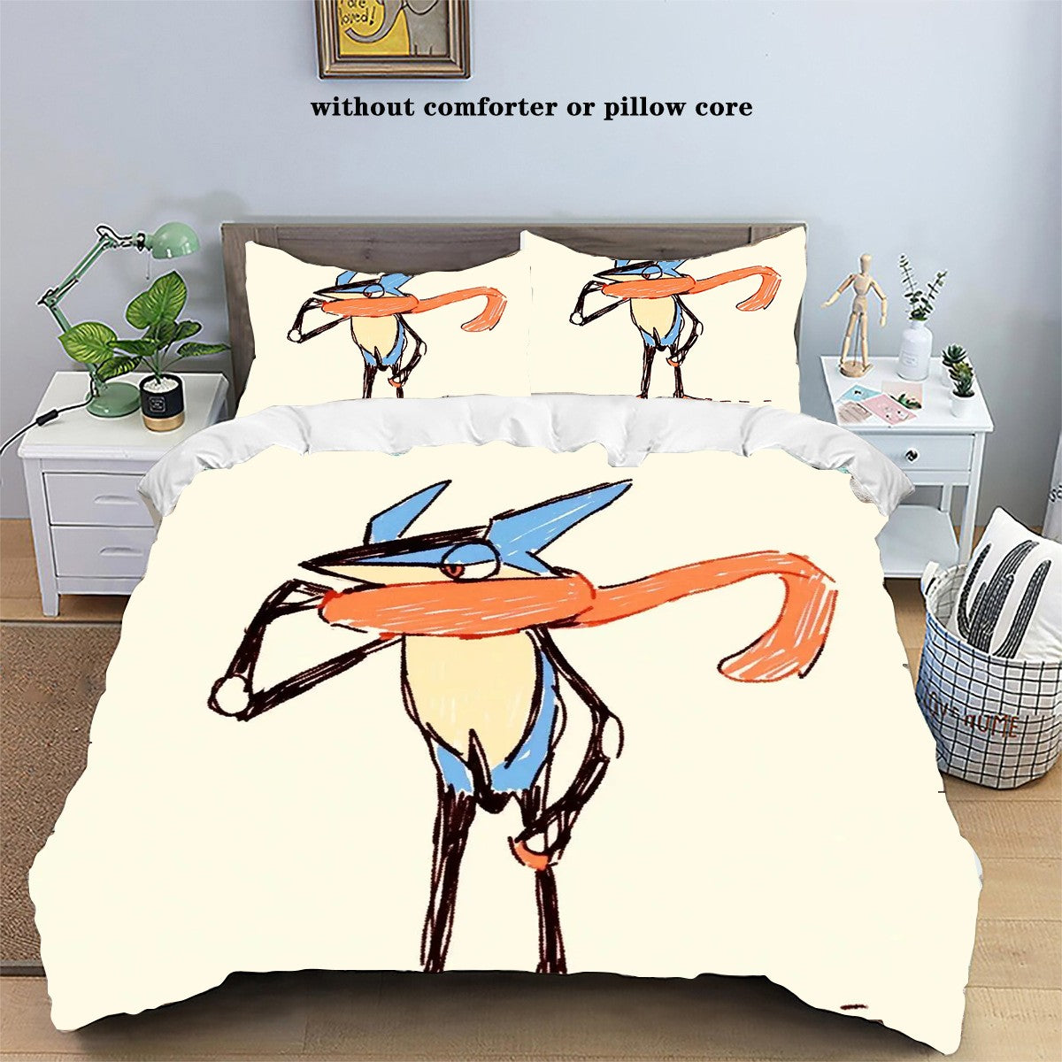 Pokemons Cartoon Anime Bedding Set Kawaii Pikachu Gengar Eevee Charizard Quilt Duvet Cover Pillowcase Kid Bed Set Twin King Size