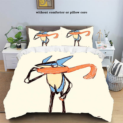 Pokemons Cartoon Anime Bedding Set Kawaii Pikachu Gengar Eevee Charizard Quilt Duvet Cover Pillowcase Kid Bed Set Twin King Size