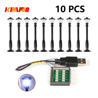 10PCS 0.8mm Pino RGB LED Blocos de Montar USB Lâmpada DIY Luz de Rua Cidade Decoração Elétrica 1X1 Tijolo Compatível com Todas as Marcas