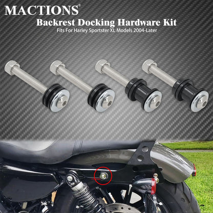 Motorcycle Sissy Bar Rack Backrest Docking Hardware Mounting Kit Detachable For Harley Sportster XL 1200 883 Low XL883 2004-2024