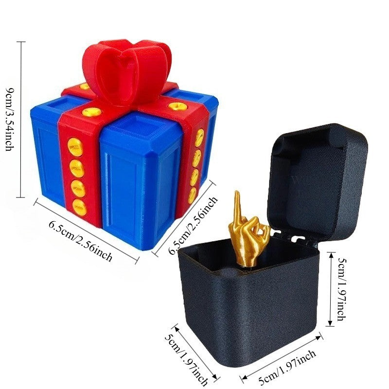 Brinquedos de Surpresa Pop-Up de Rosca Brinquedos de Impressora 3D Caixa de Dedo do Meio Esculturas e Estatuetas de Brincadeira Decorações de Caixa de Presente Impressas