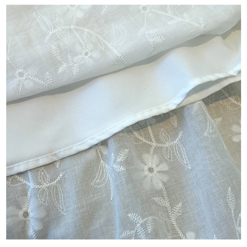 Casual sweet High Waist Chic floral lace Ruched loose Skirts Korean Fashion Office Lady Basics  Plus Size Clothing