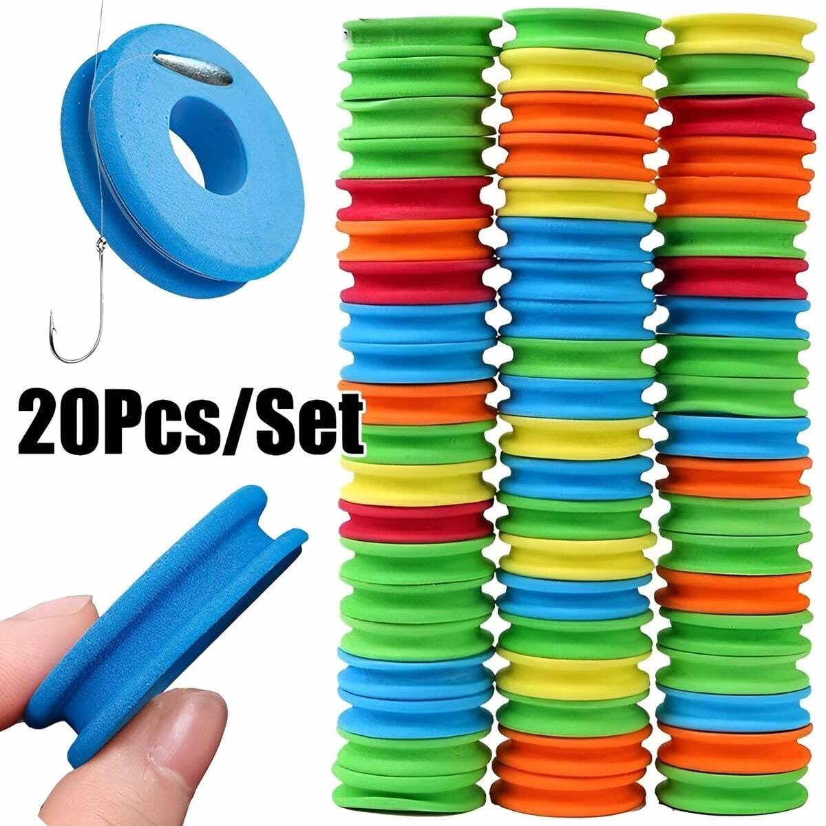 10/20 carretéis de espuma para pesca 4,5 cm/12 cm, suporte para linha de pesca arredondado, gancho de armazenamento?cor aleatória?