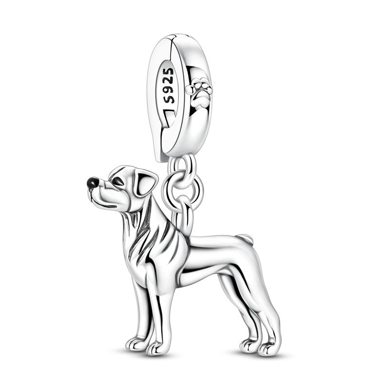 925 Sterling Silver Dog Charms French Bulldog Poodle German Shepherd Beagle Dachshund Pendants Fit Bracelets DIYJewelry Gift