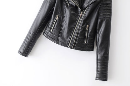Customizable 2024 New UZZDSS Women Soft Motorcycle Faux Leather Jackets Ladies Long Sleeve Autumn Winter Biker Streetwear Coat