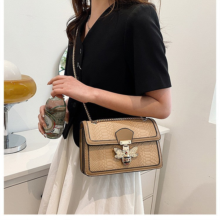 Luxury Handbags for Women Crossbody Bags Bee Lock Tote Casual Flap Purses Crocodile Print Leather Handbag Ladies Shoulder Bags