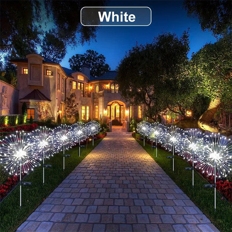 Solar Firework Lights Outdoor IP65 Waterproof Solar 8 Lighting Modes Fairy String Light Christmas Lighting Garden Decoration