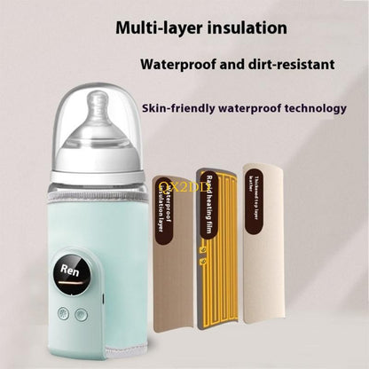 QX2D Baby Feeding Bottle Temperature Control Wrap 18W Rapid Heat Patches Waterproof Fabric