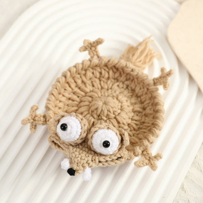 Funny Crochet Animal Coaster Finished Handwoven Coaster Coffee Cup Decor Gift