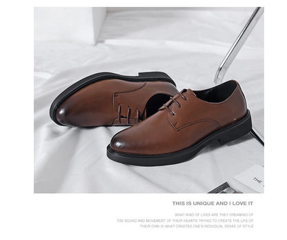 Classic Brogue Office Leather Shoes Men Casual Business Leather Shoes Korean Formal Oxford Men's Dress Shoes