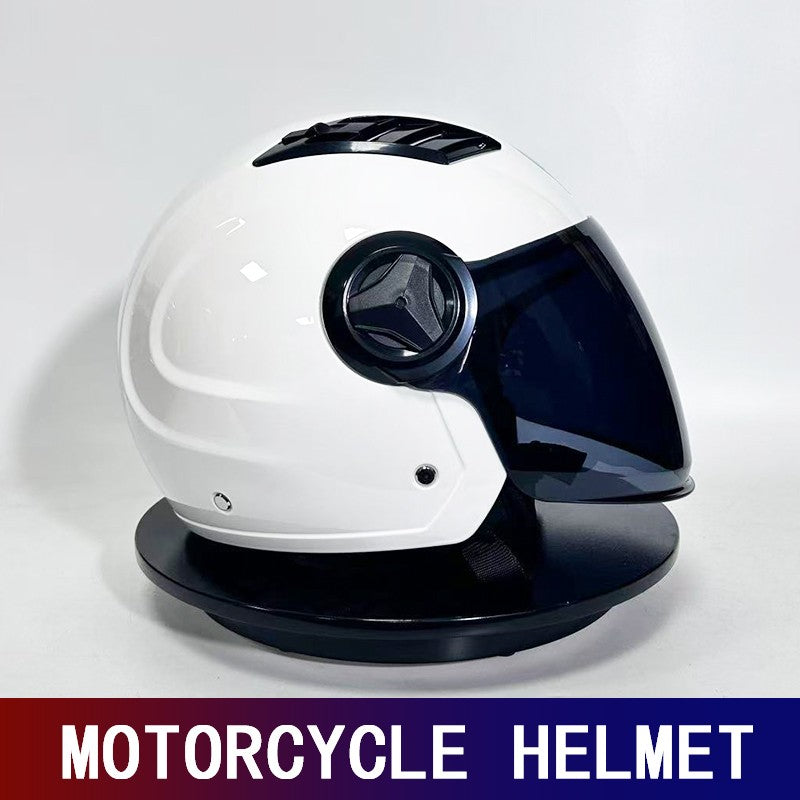 Novo capacete de motocicleta três quartos, capacete elétrico completo para homens e mulheres, capacete de motocicleta para pilotagem, meio capacete de inverno, quente