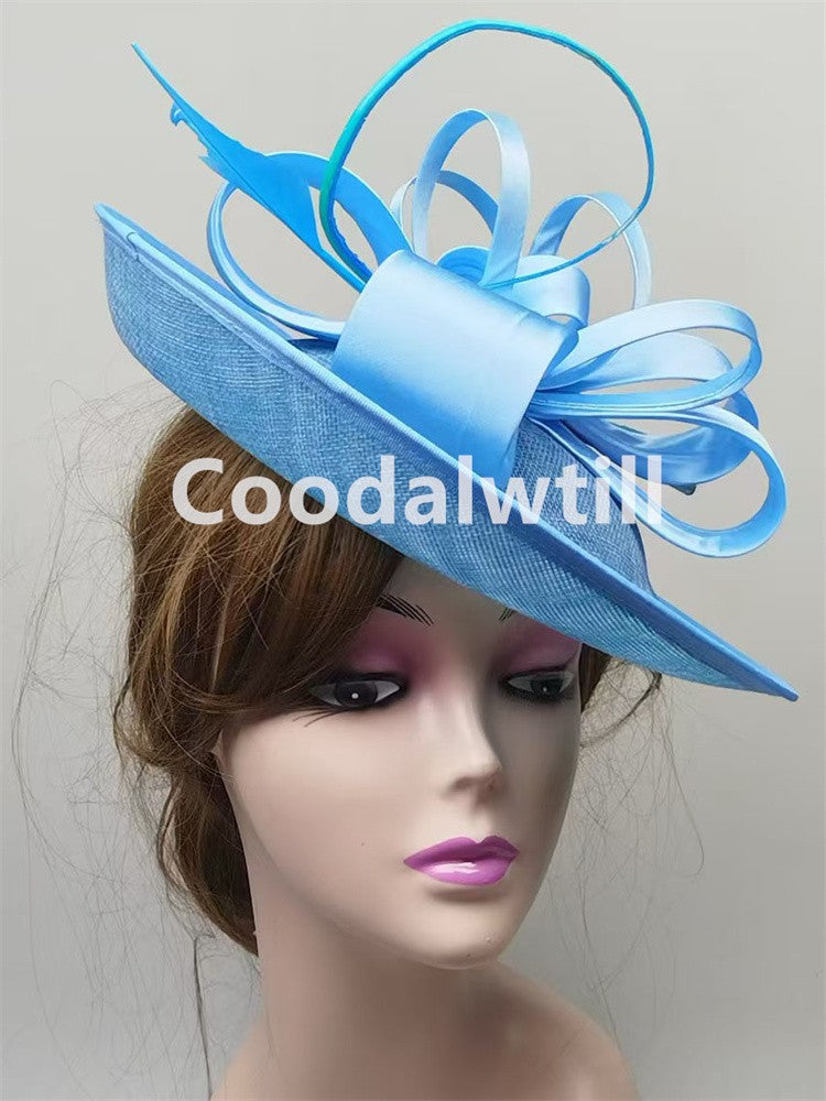 Wedding Mesh Fascinators for Women Tea Party Hat Kentucky Derby Headpiece Feather Fancy Hats Wedding Church Hatinator Headband