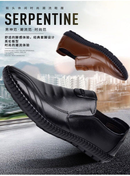 2024 Autumn Casual Men's Shoes Versatile soft leather footwear Fashion comfortable loafers male breathable new flat Zapatos