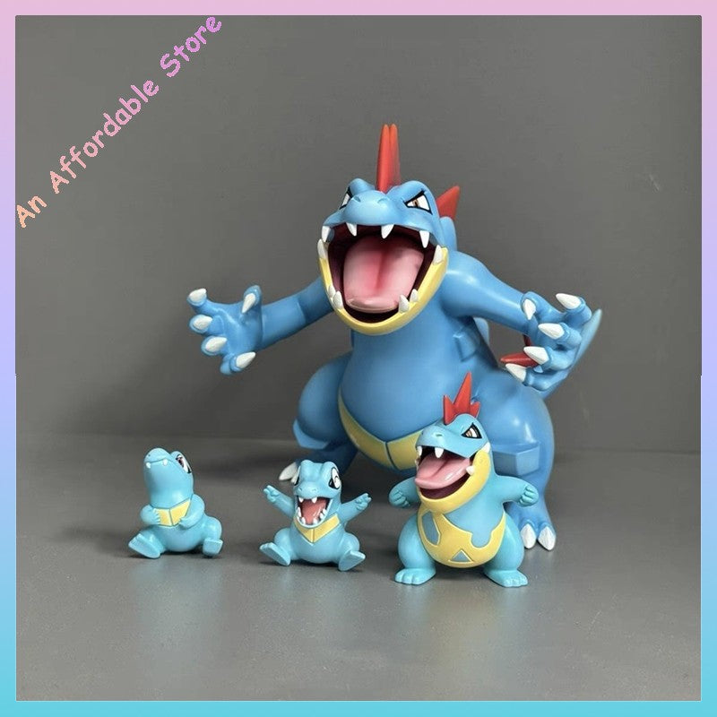 Desenho Animado Anime P0kemon Totodile Croconaw Feraligatr Boneco de Ação Modelo de Estátua de Mesa Brinquedo de Presente