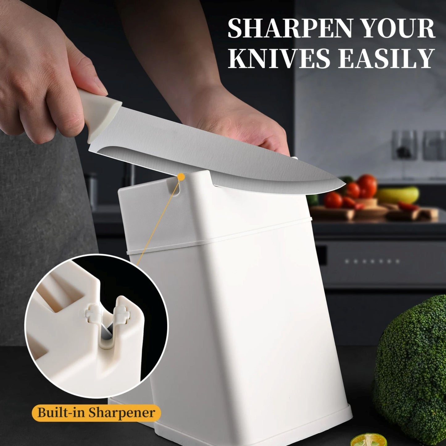 15 pieces kitchen stainless steel knife set, multi-purpose, ergonomic for long-term use without getting tired, all-round cutting