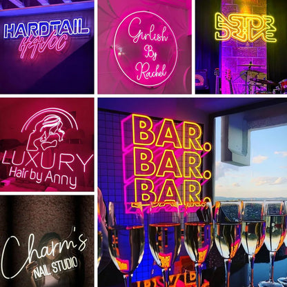 Custom Neon Sign UV Print Personized Acrylic LED Sign for Bar Wedding Party Neon Light Business Logo Sign Night Lamps Decor Sign
