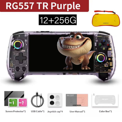 ANBERNIC RG557 Retro Handheld Game Console Android 14 5.48 Inch AMOLED Screen Video Player High-resolution Joysticks RG 557 PS2