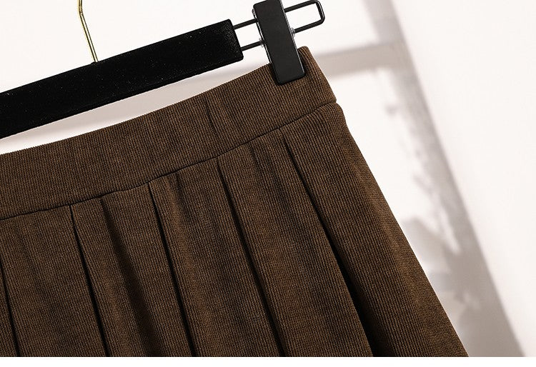 2025 Plus Size Pleated Skirts Solid Versatile Medium Length Skirt A-Line Maxi Gown Cover Autumn Winter New Half-length Skirt